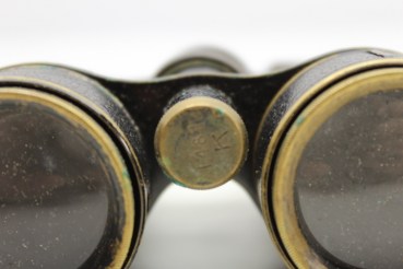 Ww1 Weltkrieg - Fernglas 08 - "Emil Busch A.G. Rathenow" 1915 mit rundem Lederband in Koppeltragetasche