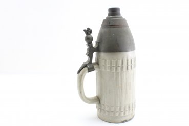 Extremely rare beer mug in the shape of a shrapnel grenade 1890, inscription Julius Lindner and engraver Gustav Grünwald