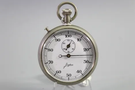 Pre-war watch, pocket watch war model Junghans stopwatch 1 - 2 WK Navy - Artillery - U-boat, 2 split hands - rattrapante!