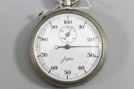 Pre-war watch, pocket watch war model Junghans stopwatch 1 - 2 WK Navy - Artillery - U-boat, 2 split hands - rattrapante!