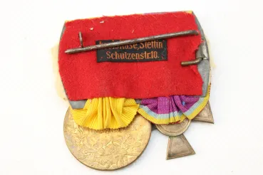 Ww1 Ordensspange Preussen. 1897. Kaiser Wilhelm I. Erinnerungsmedaille, Hersteller Luis Kasse Stettin