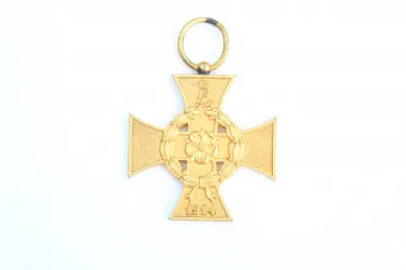 Kriegsverdienstkreuz Lippe-Detmold 1914, f. Auszeichnung im Kriege, Bronze/vergoldet, Band fehlt