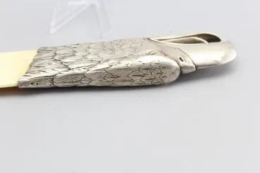 SS Junkerschule Klagenfurt newspaper turner / letter opener made of bone with silver fittings 800 silver Walter Bestmann