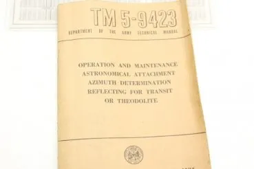 US Army 1958 Attachment device for theodolite observation device of the field artillery TM 5-9423