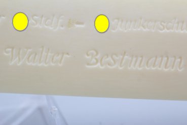 SS Junkerschule Klagenfurt Zeitungswender / Brieföffner aus Bein mit Silbermontur 800 er Silber Walter Bestmann