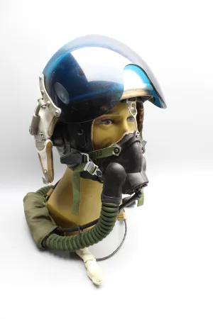 Original DDR NVA Pilotenhelm für Kampfflugzeuge ZSh-5 mit Sauerstoffmaske KM-34 – MiG-21 Kampfflieger Helm