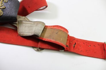 Württemberg Kartuschkasten für Offiziere im Dragoner-Regiment Königin Olga mit Bandollier, gest. Hoflieferant Altenburg für Offiziere