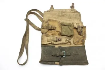 WW2 Englische MG Zubehör Tasche aus Leinen, 1944, Wallet Spare Parts Bren .303 M.G. MK I