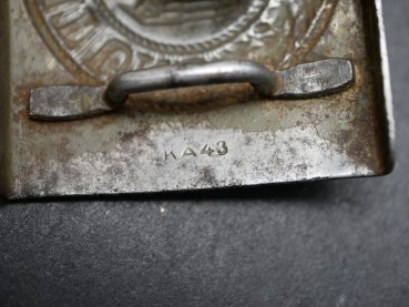 Koppelschloss Wehrmacht mit Riemen "Gott Mit Uns" - Eisen mit Hersteller im sehr getragenen Zustand