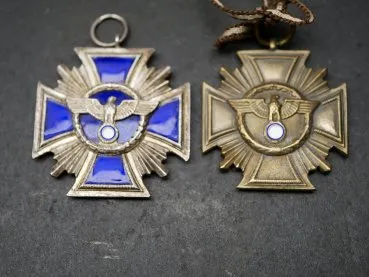 NSDAP Dienstauszeichnung in Silber mit Hersteller 30 in der blauen Verleihungsschachtel + Kleiner Bandspange für Silber und Bronze