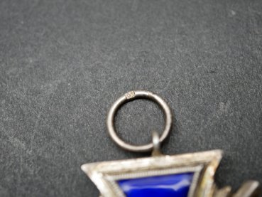NSDAP Dienstauszeichnung in Silber mit Hersteller 30 in der blauen Verleihungsschachtel + Kleiner Bandspange für Silber und Bronze