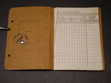 SS-Soldbuch vom legendären SS-Panzer-Regiment 1 "Leibstandarte AH" mit Eintrag Panzerkampfabzeichen II. Stufe in Silber