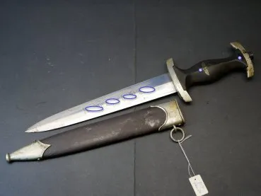 SS dagger in as-found condition with assault number 121900 - manufacturer SS 120/34 RZM