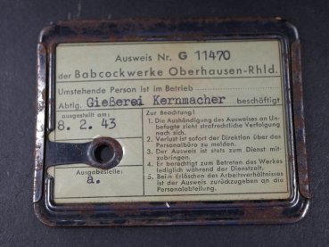 ID card from 1943 - Babcock Works Oberhausen metal factory