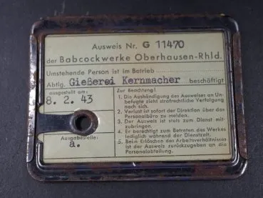 Ausweis von 1943 - Babcock Werke Oberhausen Metallfabrik