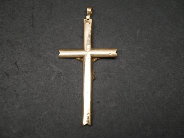 Real gold chain pendant - cross - 560 / 1000 gold 63 x 34 mm - 2.67 grams