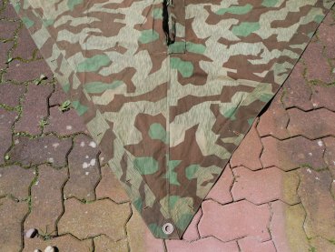 Used tarpaulin splinter camouflage triangular tarpaulin with manufacturer - 2x stamped
