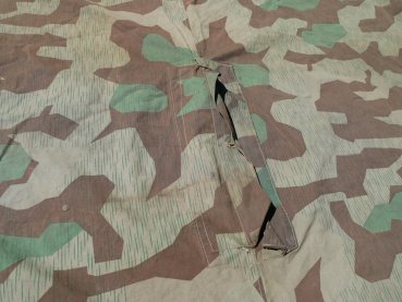 Used tarpaulin splinter camouflage triangular tarpaulin with manufacturer - 2x stamped