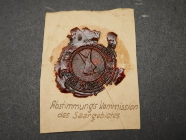 Badge / Seal - Voting Commission of the League of Nations Saar Region