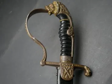 Gift sabre with large rose damask blade, to "The brave Lieutenant Otto Voss - the grateful hometown of Neuenrade"