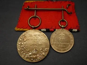 Ordensspange - Kriegsdenkmünze für Kämpfer 1870/1871 + Kaiser Wilhelm I. Erinnerungsmedaille 1897- Centenarmedaille