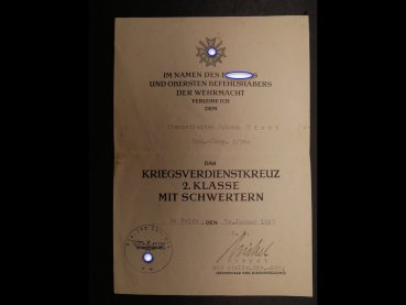 Certificate for the KVK War Merit Cross 2nd Class with Swords + two RAD albums from the same man