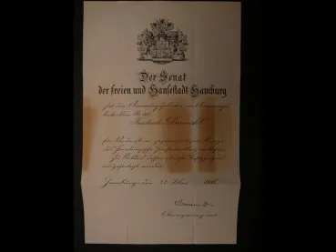 From one family - 2x certificate of the Hamburg Hanseatic Cross + citizen's oath + certificate of good conduct