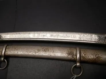 Heavy gift saber with inscription "Nagel, Wachtmeister 7.23."