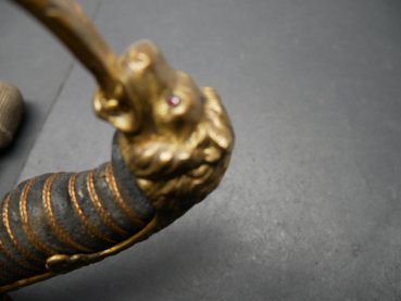 Bavaria - Heavy lion head sabre of a noble cavalry officer around 1870