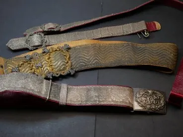 3rd Dragoon Guard of the Prince of Wales - Belt Buckle + Brocade Sash + Bandolier