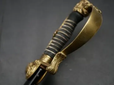 Infantry saber with blued gold-plated Damascus blade