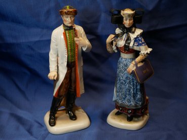 Preview: Porzellanmanufaktur Allach -  Bückeburger Bauernpaar - Entwurf Richard Förster, Nr. 45 + 46