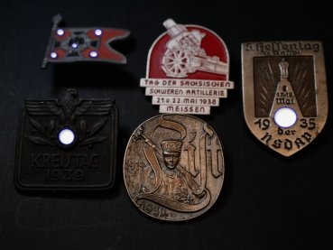 Preview: 5x Badges - WHW + District Council + Hessentag + List + Meissen