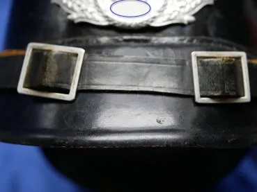 Seltener Polizei Tschako für verstärken Polizeischutz (VPS) - Erel Berlin Fiber-Tschako