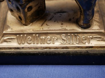Preview: Advertising figure Wellner Silver - Elephant standing on cube