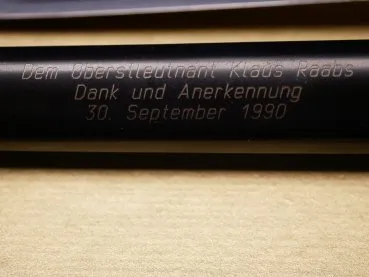 Gift dagger / farewell gift - NVA officer dagger with engraved scabbard "Thanks and Recognition 1990" in box