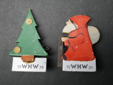 Preview: WHW Abzeichen - Weihnachtsmann + Weihnachtsbaum 1934