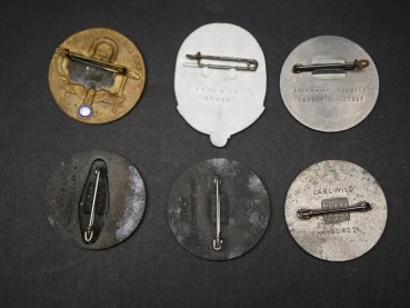 Preview: Lot von 6 WHW Abzeichen - Tag der Arbeit 1934 - 1939