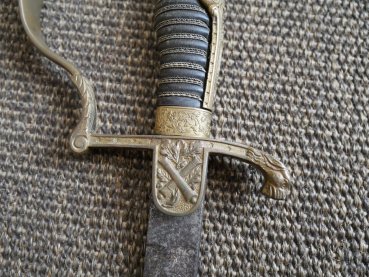 Artillerie Säbel - Hersteller Clemen & Jung Solingen - unberührter Dachbodenfund