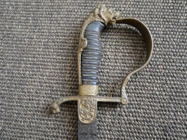 Artillerie Säbel - Hersteller Clemen & Jung Solingen - unberührter Dachbodenfund