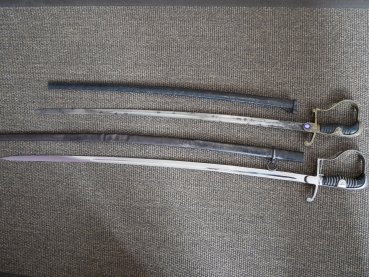 Two WWII sabers - officer's saber + enlisted man's saber as spare parts or for hobbyists