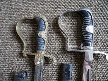 Two WWII sabers - officer's saber + enlisted man's saber as spare parts or for hobbyists