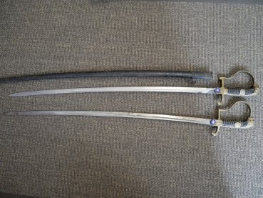 Two lion-head officer's sabers, WWII.