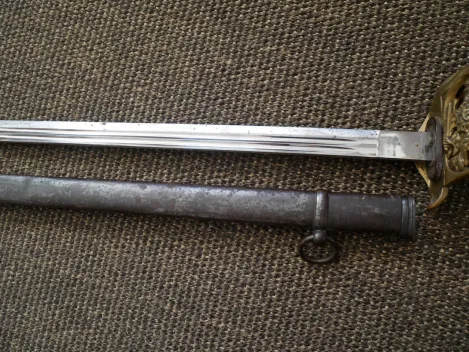 Preußen IOD Infanterie Offiziersdegen mit Klappschanier - Hersteller Clement & Jung Solingen