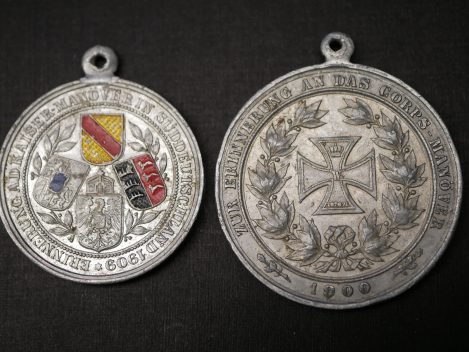 Badge of the Bavarian Veterans' Association 1874 Dollnstein + 2x Prussian Medal Kaiser Maneuvers