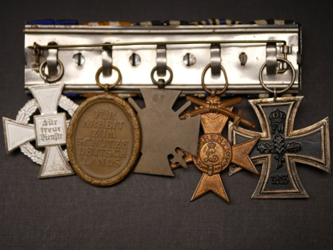 Preview: 5er Ordensspange 1.WK + 2. WK - EK2 1914 + Bayern + KTK + Schutzwall + Treue Dienste