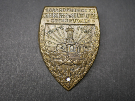 Preview: Badge - 1st Saarland War Victims and Soldiers' Day Zweibrücken 1933
