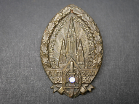 Abzeichen - Schwäbischer Kriegsopfer-Ehrentag Ulm 1934