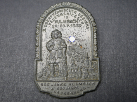 Preview: Abzeichen - 1. Oberfränkisches Bezirks-Feuerschiessen in Kulmbach 1935 - 900 Jahre Kulmbach 800 Jahre Plassenburg