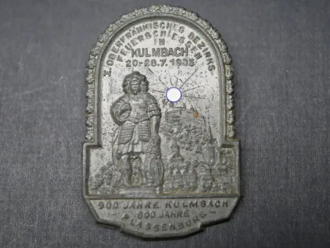 Abzeichen - 1. Oberfränkisches Bezirks-Feuerschiessen in Kulmbach 1935 - 900 Jahre Kulmbach 800 Jahre Plassenburg